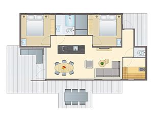 Verblijf 284426 - Bungalow Rivierengebied - 4 persoons Wellness Lodge | 4B2