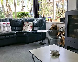 Comfortabele zithoek met haard in Huisje in Deil, Gelderland.