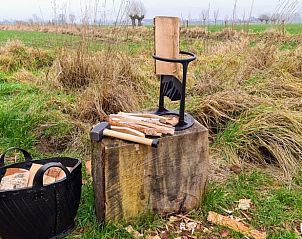 Houtklover en bijl bij Huisje in Toldijk, vakantieaccommodatie in het Rivierengebied.