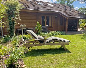 Sunny garden with deck chairs at vacation home in Winterswijk, ideal for relaxation in Achterhoek, Gelderland.