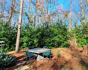 Rustige zithoek in de tuin van Vakantiehuis in Barchem, Achterhoek, Gelderland, ideaal voor buitenmaaltijden.