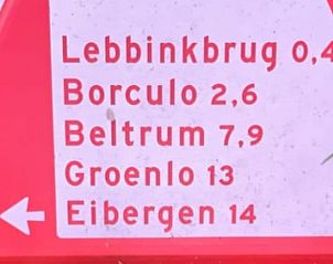 Wandelkaart van Achterhoek bij Huisje in Barchem, vakantiehuis in Gelderland met wandelroutes.