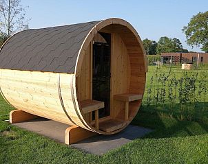 Externe sauna bij Vakantievilla Amalia 6 met sauna, gelegen in Kotten, Achterhoek, Gelderland.