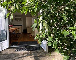 Ingang van Vakantiehuis in Lochem met weelderige begroeiing in de Achterhoek, Gelderland.