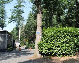 Ingang van Vakantiehuisje in Lochem, omgeven door groen, Achterhoek.