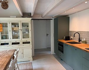 Modern kitchen in Holiday home in Lochem, Achterhoek, Gelderland, with wooden worktop.