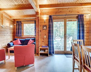 Gezellige binnenruimte van Vakantiehuisje in Hengelo, Achterhoek, met houten interieur en zithoek.