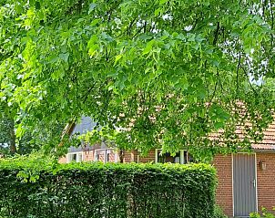 Vakantiehuisje in Haarlo met groene heg, perfect voor een ontspannen vakantie in Gelderland.