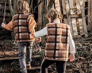 Kinderen verkennen het bos bij Vakantiehuis in Haarlo, Achterhoek, Gelderland voor een avontuurlijke dag.