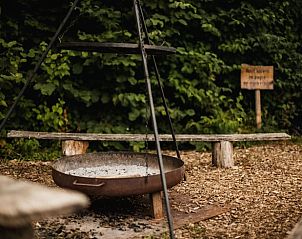 Knusse vuurplaats in de natuur bij Vakantiehuisje in Haarlo, Achterhoek, Gelderland.