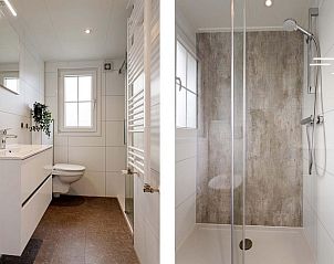 Moderne badkamer in Notario 4 personen Wellness, vakantiehuis in Lichtenvoorde, Achterhoek, met luxe douche en strakke afwerking.