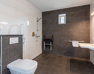 Ruime badkamer met voorzieningen in Vakantiehuis in Almen, Gelderland