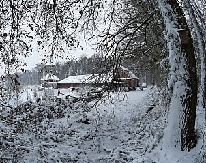 Winterse charme van Vakantiehuis in Winterswijk Woold met sneeuwlandschap in Achterhoek, Gelderland.