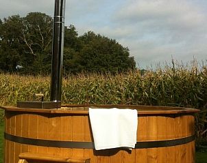 Geniet van de rust in de hot tub bij Huisje in Winterswijk Woold, vakantiehuis in de Achterhoek, omringd door prachtige natuur.