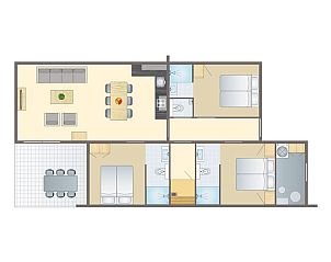 Ontspannen in de tuin van De Vlinderhoeve 6-persoonsbungalow in Kring van Dorth, Gelderland.