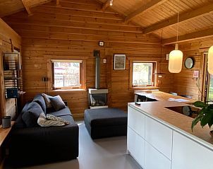 Cozy living room of Holiday home in Beekbergen, Veluwe, with wooden interior in Gelderland.