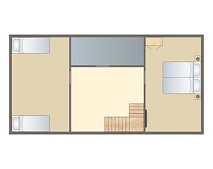 Gezellige woonkamer in Heideheuvel bungalow 4L1, Beekbergen, Veluwe met open keuken.