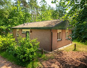 Gezellige woonkamer met open haard in Heideheuvel 6-persoons bungalow Beekbergen Veluwe