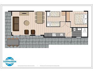 Grundriss von Modul 5 Personen in Ede, Veluwe. Gemtliches Ferienhaus mit praktischer Einteilung.