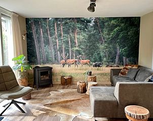 Living room of Cottage in Emst with forest decor, Veluwe, Gelderland.