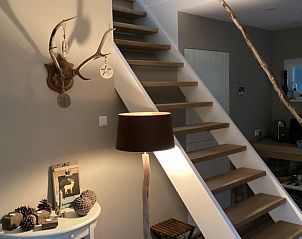 Stairs and hall in Cottage in Emst, vacation home Veluwe, Gelderland.