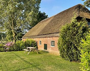 Traditioneel rieten dak van Vakantiehuisje in Emst, Veluwe, Gelderland.