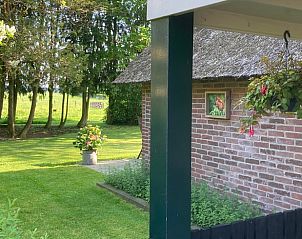 Schilderachtig uitzicht vanaf de veranda van Vakantiehuisje in Emst, Veluwe, Gelderland.