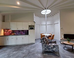 Modern interior space in Holiday Home in Ermelo, Veluwe, Gelderland with stylish kitchen and comfortable seating area.