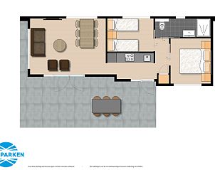 Plattegrond van Silva 4 personen Wellness vakantiehuis in Garderen, Veluwe, Gelderland.