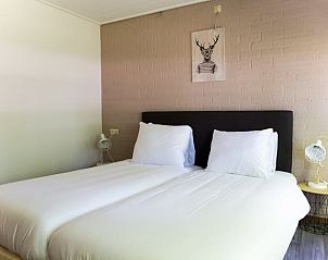 Sfeervolle slaapkamer in Vakantiehuis in Elspeet, Veluwe, met comfortabel tweepersoonsbed en moderne inrichting voor een ontspannen verblijf.