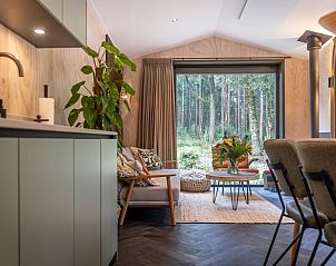 Interieur van Vakantiehuis in 't Harde met uitzicht op de Veluwse natuur.