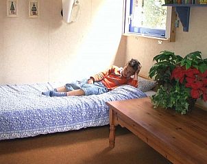 Second bedroom in chalet De Wandeling, Putten, Veluwe, with single bed.