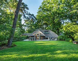 Blick auf den grnen Garten des Ferienhauses Sprielderbosch 23 De Zwijnenstal, ein rustikales Ferienhaus in der Veluwe.