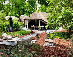 Gezellig terras bij Vakantiehuis in Putten met zitruimte, Veluwe, Gelderland.