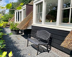 Rustieke bank bij Vakantiehuis in Putten, genieten van de Veluwe, Gelderland.