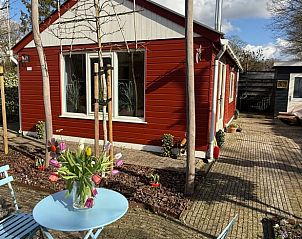 Charming exterior of Holiday Home in Voorthuizen, Veluwe, with colorful garden and sitting area.