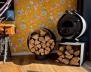 Wood stove in Holiday home in Voorthuizen, Veluwe, for a warm and inviting atmosphere.