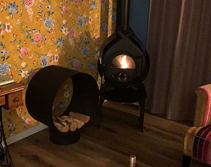 Cozy evening at Holiday Home in Voorthuizen, Veluwe, by the fireplace.