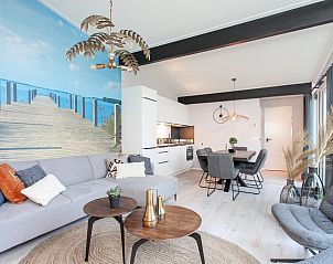 Stylish living room in vacation home Top-Nova Scotia, Voorthuizen, Veluwe. Modern decor with comfortable sitting area and dining area.