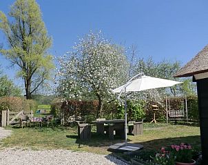 Zonnig terras bij vakantiehuis in Hulshorst, ideaal voor ontspanning, Veluwe, Gelderland.