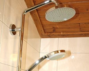 Plattegrond van Huisje in Otterlo, vakantiehuis in de Veluwe, Gelderland met indeling van kamers en voorzieningen.