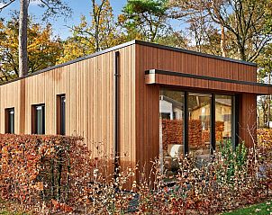 Freistehendes Haus in Otterlo, Veluwe, Gelderland, mit moderner Holzarchitektur und umgeben von herbstlicher Natur.