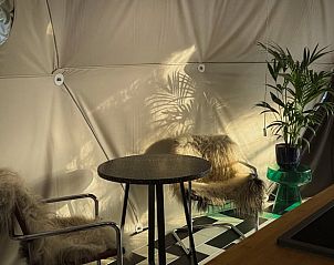 Knusse binnenruimte van Huisje in Otterlo, Veluwe, met gezellige zithoek en planten, ideaal vakantiehuis in Gelderland.