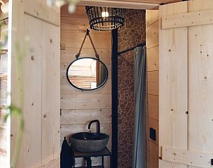 Stijlvolle badkamer in Huisje in Oosterwolde, bed and breakfast op de Veluwe, Gelderland.