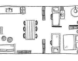 Plattegrond van vakantiehuis Oosterwolde Gelderland, toont praktische indeling.