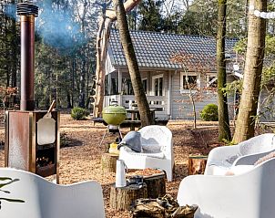 Genieen Sie den Auenbereich des Ferienhauses in Epe in Veluwe, Gelderland, mit bequemen Sitzgelegenheiten und einem Holzofen.