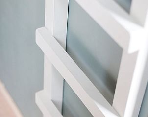 Stairs to sleeping loft in Cottage in Nunspeet, vacation home in Veluwe, Gelderland.