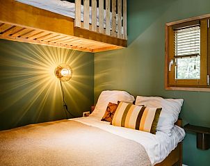 Attractive bedroom with bunk beds in Holiday cottage in Nunspeet, Veluwe, Gelderland.