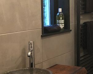 Stylish sink in bathroom of Holiday home in Nunspeet, Veluwe, Gelderland.