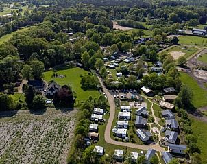 Luchtfoto van Huisje in Lieren, vakantiehuis op de Veluwe in Gelderland.